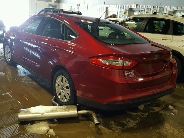3FA6P0G75DR125726 - 2013 FORD FUSION S RED photo 3