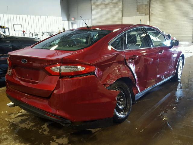 3FA6P0G75DR125726 - 2013 FORD FUSION S RED photo 4