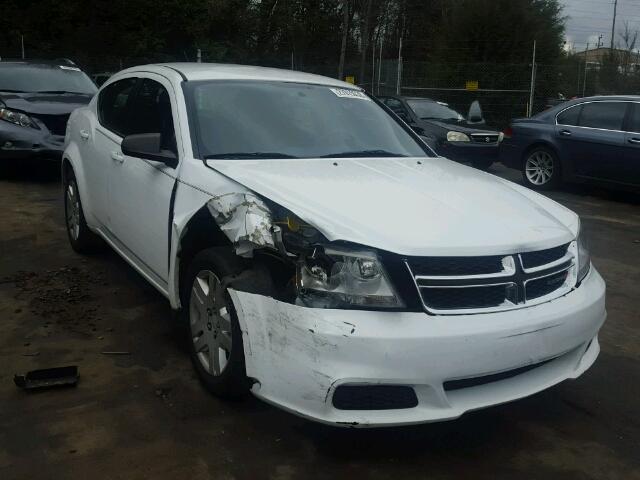 1C3CDZAB3EN161088 - 2014 DODGE AVENGER SE WHITE photo 1