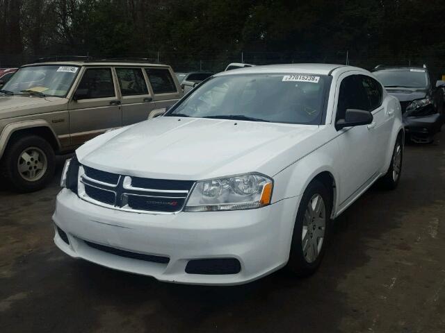 1C3CDZAB3EN161088 - 2014 DODGE AVENGER SE WHITE photo 2