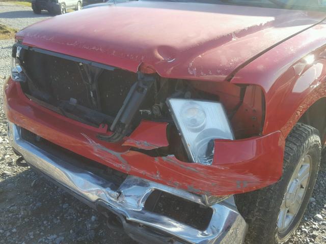 1FTPX14534NC24927 - 2004 FORD F150 RED photo 9