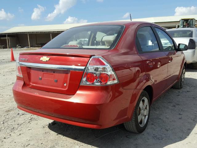 KL1TD5DEXAB120812 - 2010 CHEVROLET AVEO LS RED photo 4