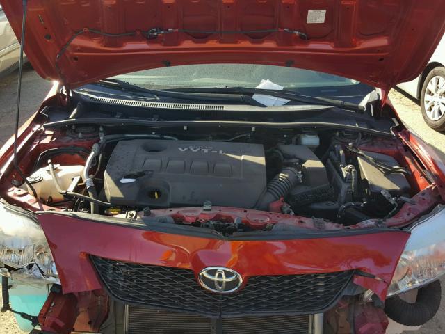 JTDBL40E899048860 - 2009 TOYOTA COROLLA BA RED photo 7