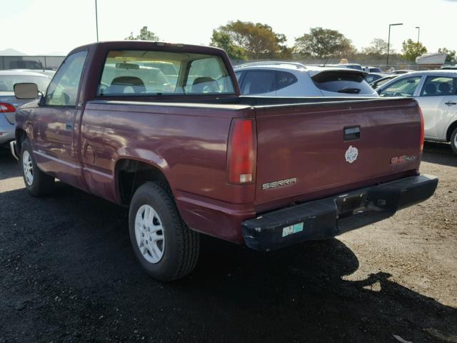 1GTDC14ZXRZ556302 - 1994 GMC SIERRA C15 BURGUNDY photo 3