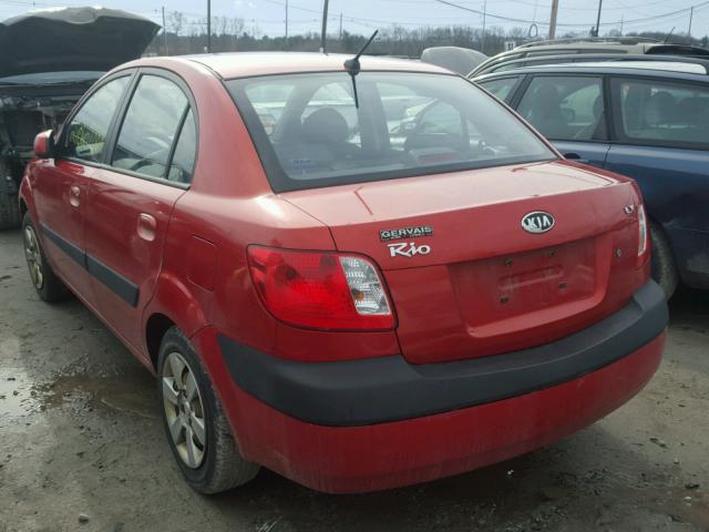 KNADE123276257116 - 2007 KIA RIO BASE RED photo 3