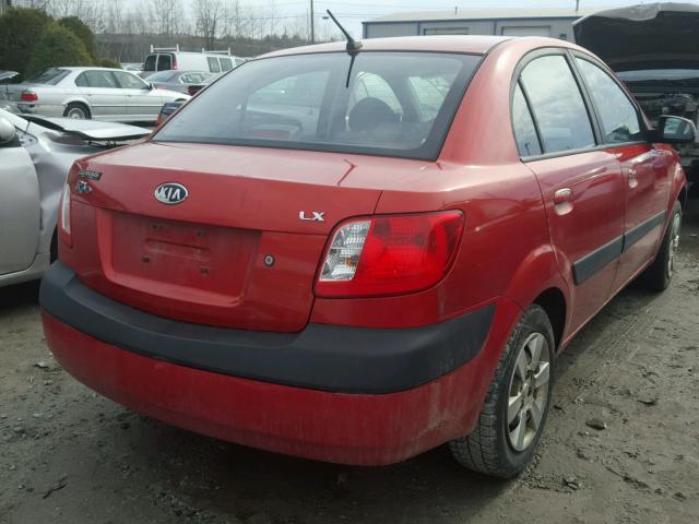 KNADE123276257116 - 2007 KIA RIO BASE RED photo 4