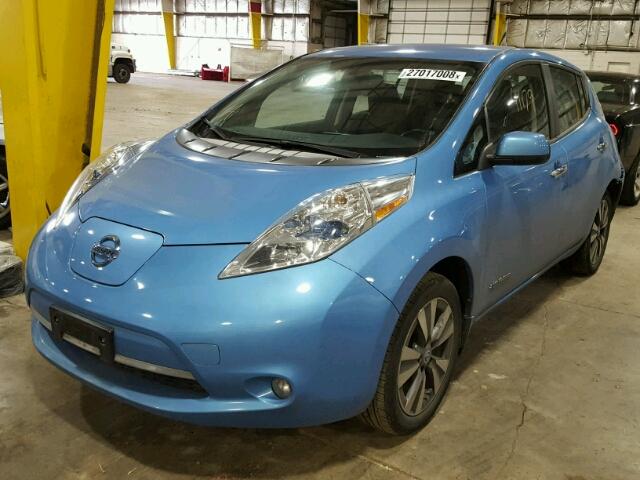 1N4AZ0CP2EC337834 - 2014 NISSAN LEAF S BLUE photo 2