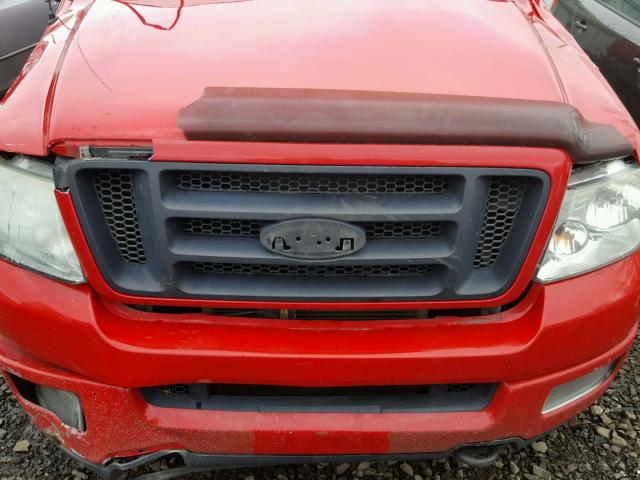 1FTPX14504NA65865 - 2004 FORD F150 RED photo 7