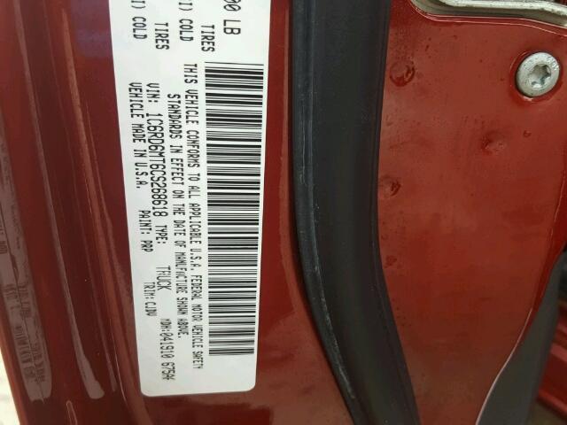 1C6RD6MT6CS268618 - 2012 DODGE RAM 1500 S RED photo 10