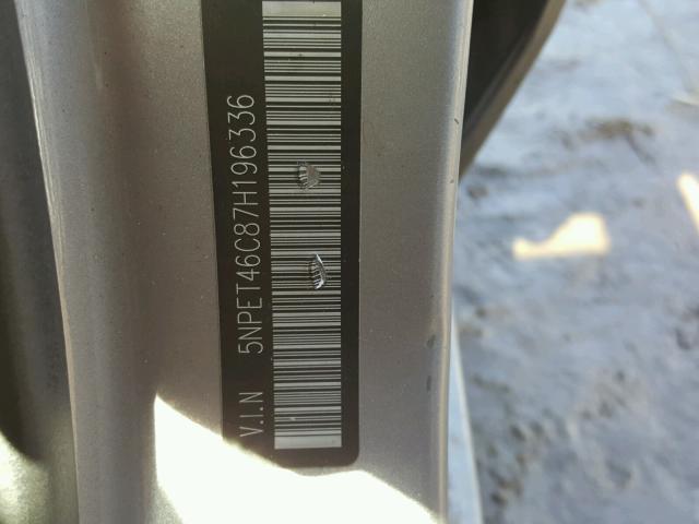 5NPET46C87H196336 - 2007 HYUNDAI SONATA GLS SILVER photo 10