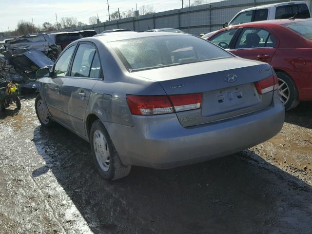 5NPET46C87H196336 - 2007 HYUNDAI SONATA GLS SILVER photo 3