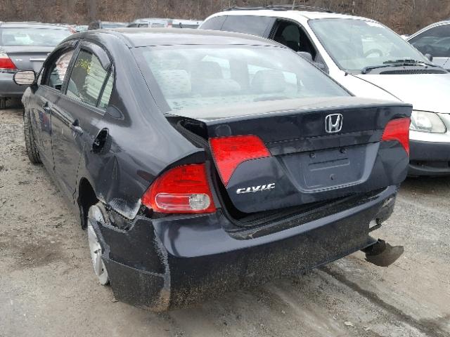 1HGFA168X8L073091 - 2008 HONDA CIVIC EX შავი ფოტო 3