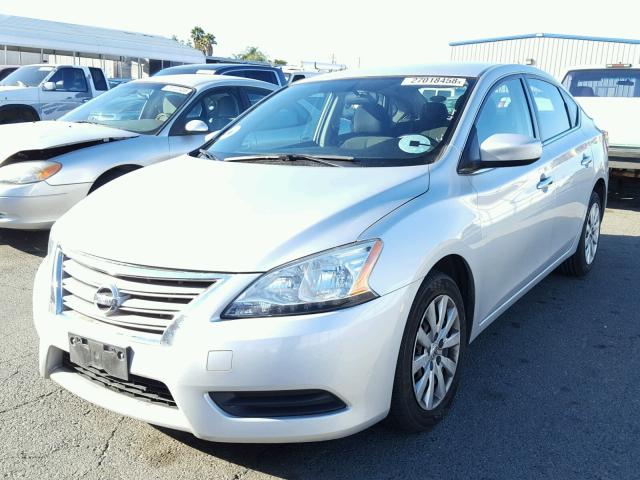 3N1AB7AP1FL655558 - 2015 NISSAN SENTRA S SILVER photo 2