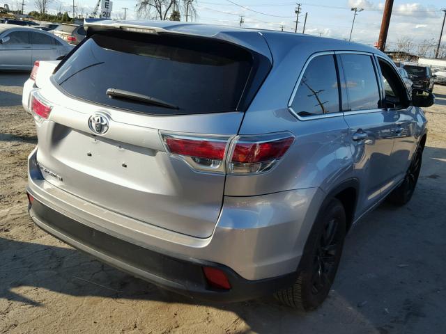 5TDZKRFHXGS175043 - 2016 TOYOTA HIGHLANDER SILVER photo 4