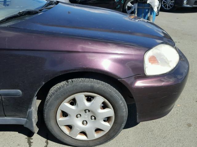 2HGEJ6578YH501397 - 2000 HONDA CIVIC LX PURPLE photo 9