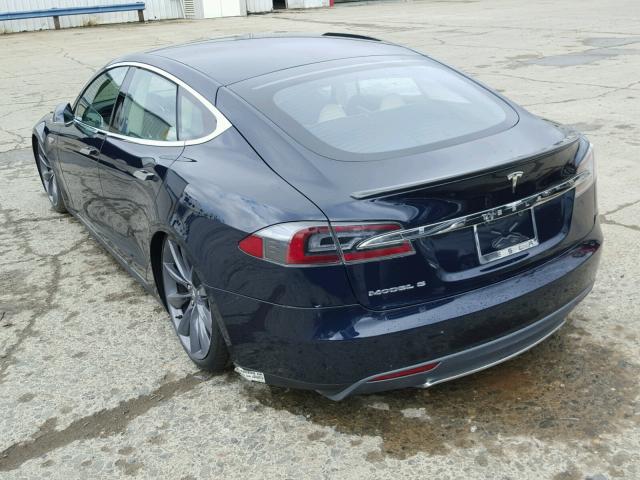 5YJSA1DP4CFP02895 - 2012 TESLA MODEL S BLUE photo 3