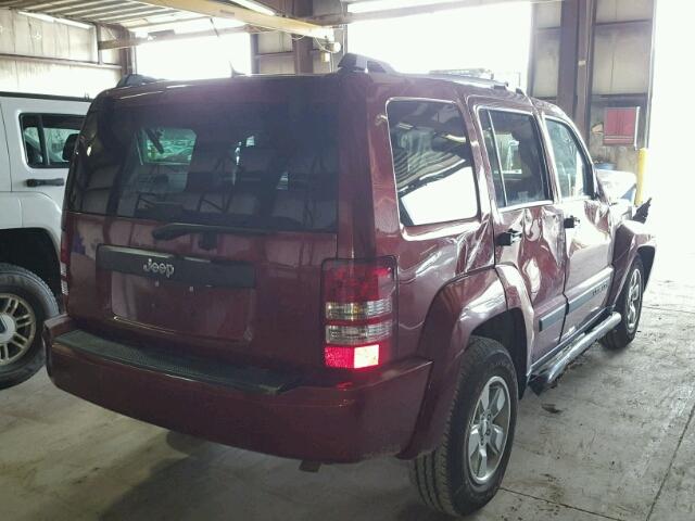 1J8GN28K59W519758 - 2009 JEEP LIBERTY SP BURGUNDY photo 4