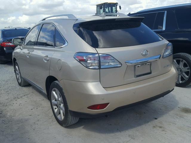 2T2ZK1BA2BC053171 - 2011 LEXUS RX 350 BEIGE photo 3