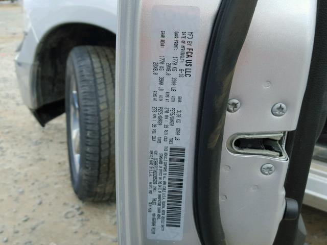 1C6RR7GT0GS385698 - 2016 RAM 1500 SLT SILVER photo 10