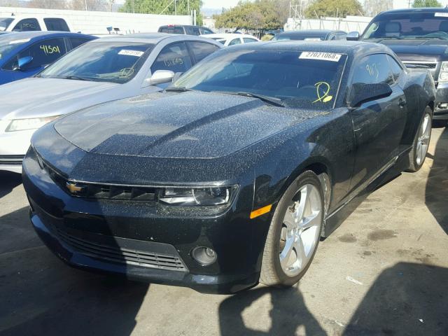 2G1FF1E32F9144884 - 2015 CHEVROLET CAMARO LT BLACK photo 2