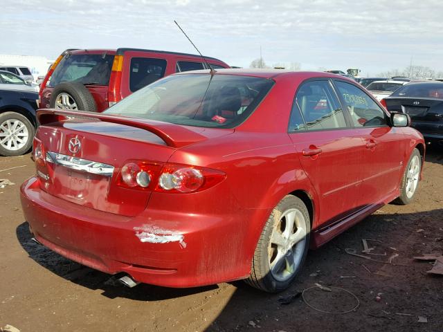 1YVHP80D545N78873 - 2004 MAZDA 6 S RED photo 4