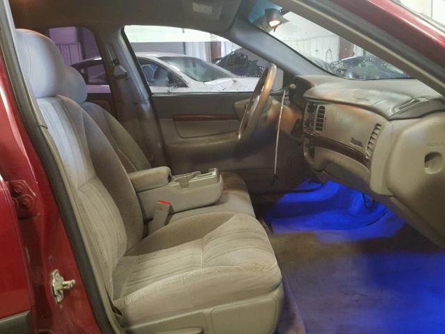 2G1WF52E259311403 - 2005 CHEVROLET IMPALA RED photo 5