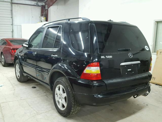 4JGAB75E74A502530 - 2004 MERCEDES-BENZ ML 500 BLACK photo 3