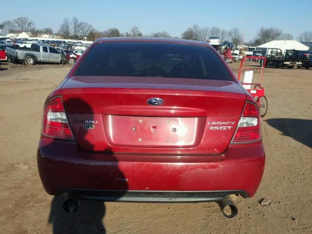 4S3BL686154211851 - 2005 SUBARU LEGACY GT RED photo 10