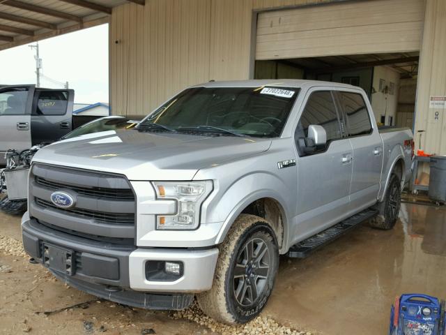 1FTEW1EF0FKE59324 - 2015 FORD F150 SUPER SILVER photo 2