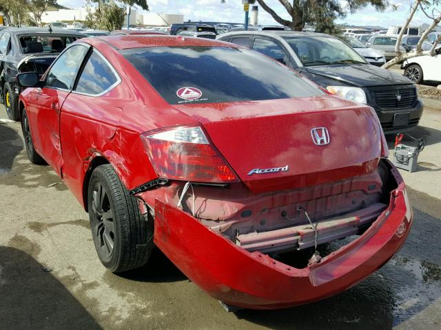 1HGCS12818A002881 - 2008 HONDA ACCORD EXL RED photo 3