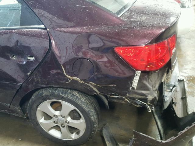 KNAFU4A27A5242405 - 2010 KIA FORTE EX BURGUNDY photo 9