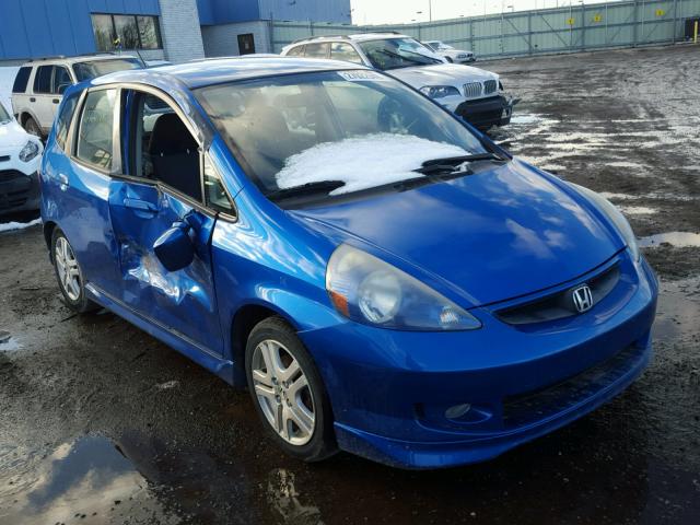 JHMGD386X8S067796 - 2008 HONDA FIT SPORT BLUE photo 1