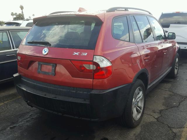 WBXPA93455WD17345 - 2005 BMW X3 3.0I RED photo 4