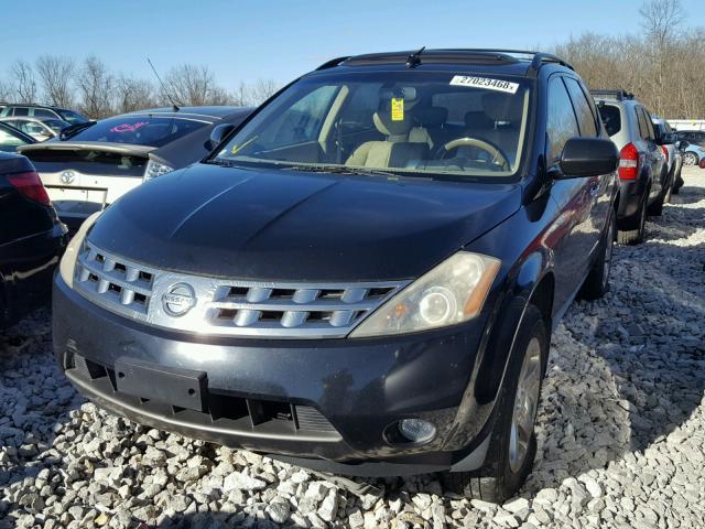 JN8AZ08W85W427390 - 2005 NISSAN MURANO SL BLACK photo 2