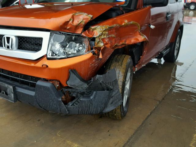 5J6YH28759L000042 - 2009 HONDA ELEMENT EX ORANGE photo 9