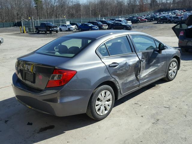 19XFB2F51CE304078 - 2012 HONDA CIVIC LX GRAY photo 4