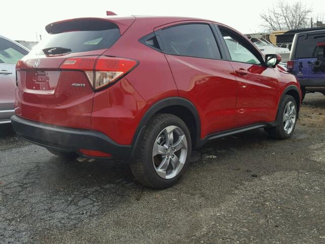 3CZRU6H51HM721817 - 2017 HONDA HR-V EX RED photo 4