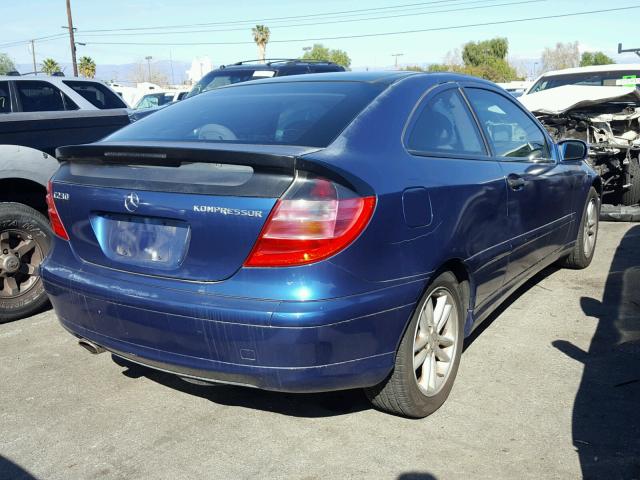 WDBRN47J62A237179 - 2002 MERCEDES-BENZ C 230K SPO BLUE photo 4