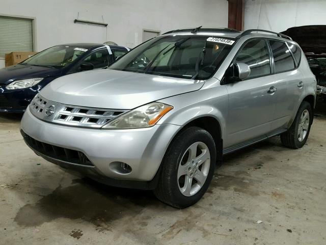 JN8AZ08T93W120619 - 2003 NISSAN MURANO SL SILVER photo 2