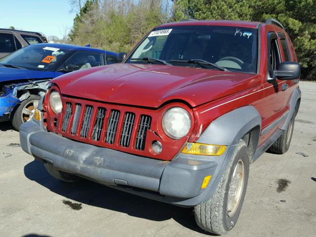 1J4GK48K37W504937 - 2007 JEEP LIBERTY SP RED photo 2