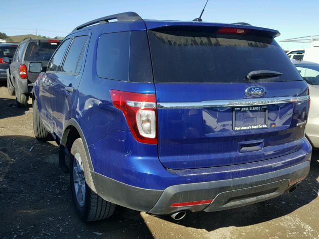 1FM5K7B85DGB88664 - 2013 FORD EXPLORER BLUE photo 3