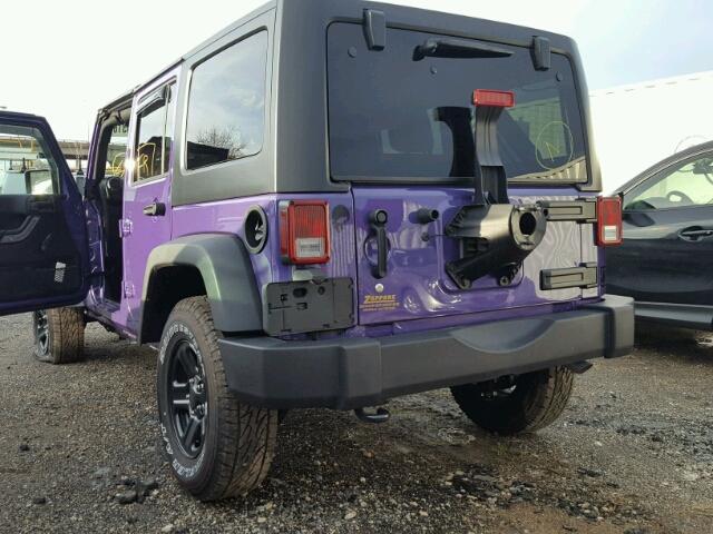 1C4BJWDG4HL646815 - 2017 JEEP WRANGLER U PURPLE photo 3