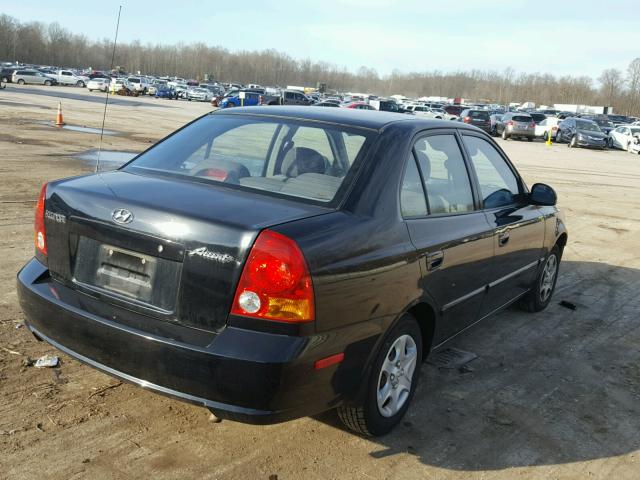 KMHCG45C75U657943 - 2005 HYUNDAI ACCENT GL BLACK photo 4