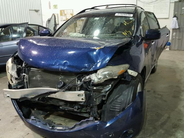 JN8AZ18U59W016989 - 2009 NISSAN MURANO S BLUE photo 9