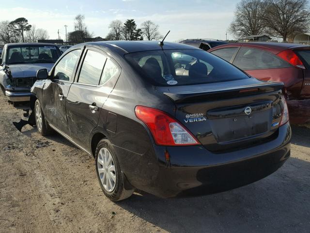 3N1CN7AP7EL850059 - 2014 NISSAN VERSA S BLACK photo 3