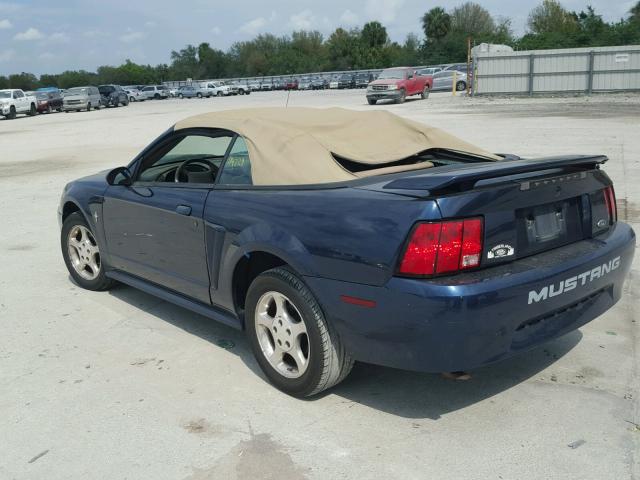 1FAFP44442F169700 - 2002 FORD MUSTANG BLUE photo 3