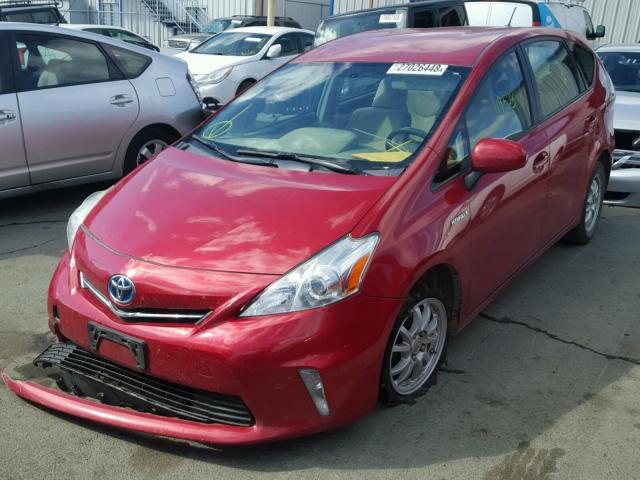 JTDZN3EU4C3127908 - 2012 TOYOTA PRIUS V RED photo 2