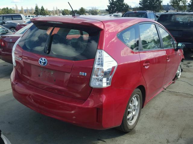 JTDZN3EU4C3127908 - 2012 TOYOTA PRIUS V RED photo 4