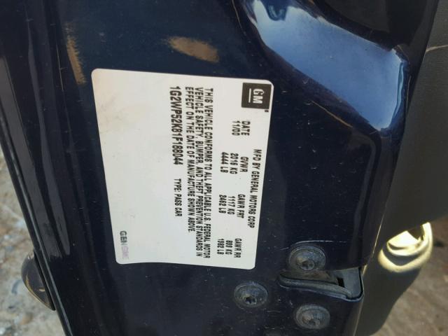 1G2WP52K81F188044 - 2001 PONTIAC GRAND PRIX ლურჯი ფოტო 10