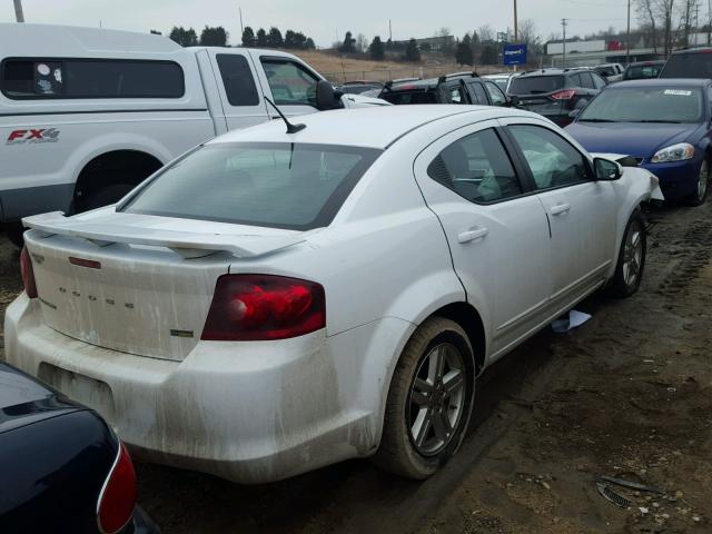 1C3CDZCG4DN687544 - 2013 DODGE AVENGER SX WHITE photo 4